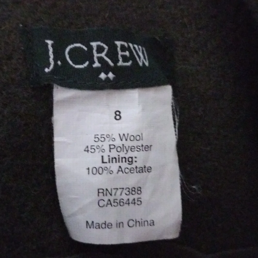 J. Crew Army Green Hooded Wool Peacoat l Acetate Lining l Size Small - Picture 10 of 10